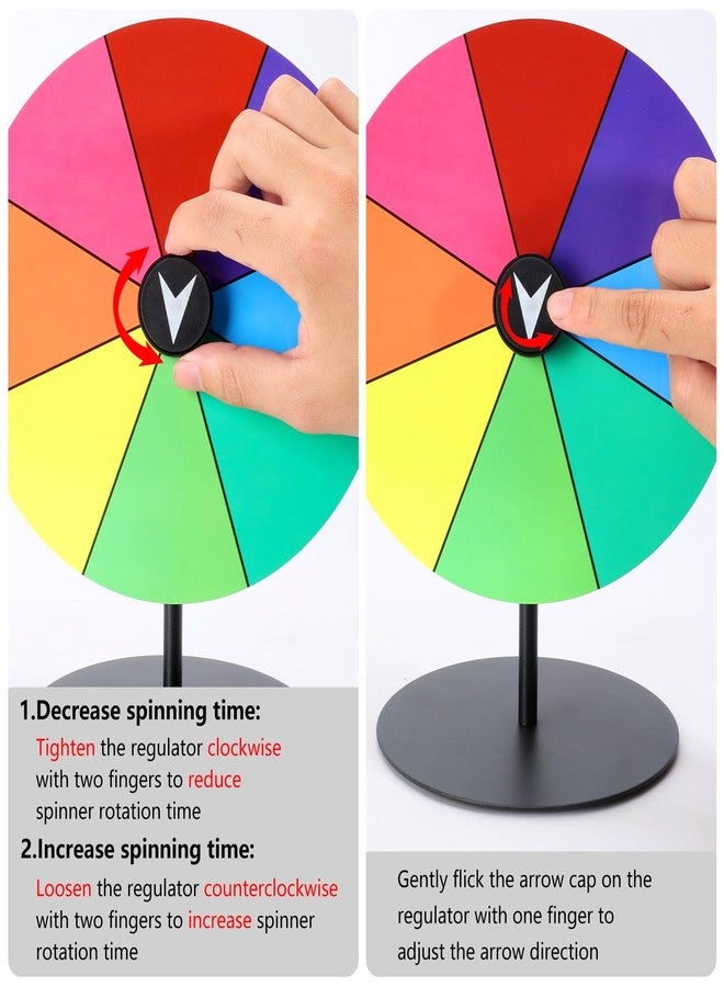Airpark Prize Wheel Dry Erase 8 Inch Spinning Wheel for Prizes All Metal Tabletop Roulette Wheel of Fortune for Party Birthday Wedding Housewarming Christmas New Year Graduation and Carnival Games - Image 5